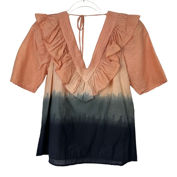 St. Roche V Neck Sabine Top Praline Wild Rose Puff Sleeves Blouse Sizes 6 & 8 - Picture 7 of 13